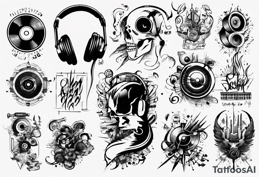 techno music sound tattoo idea