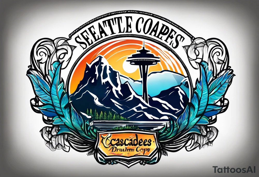 Seattle cascades drum corps logo tattoo idea