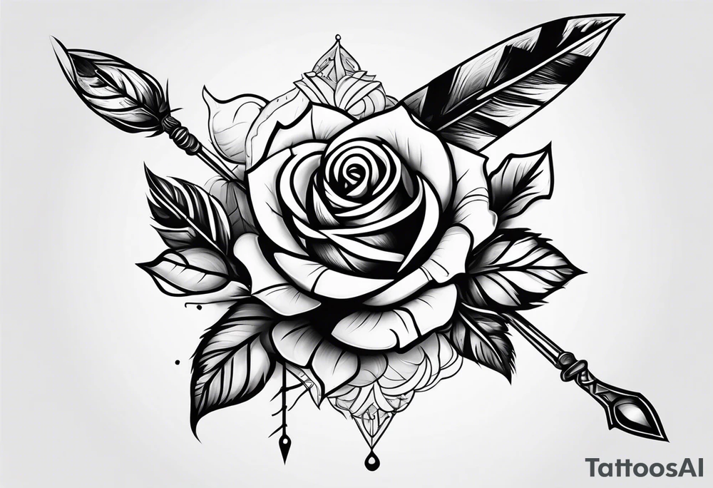 five Indian arrows going through a single rose on a forearm tattoo idea five Indian arrows going through a single rose on a forearm tattoo idea