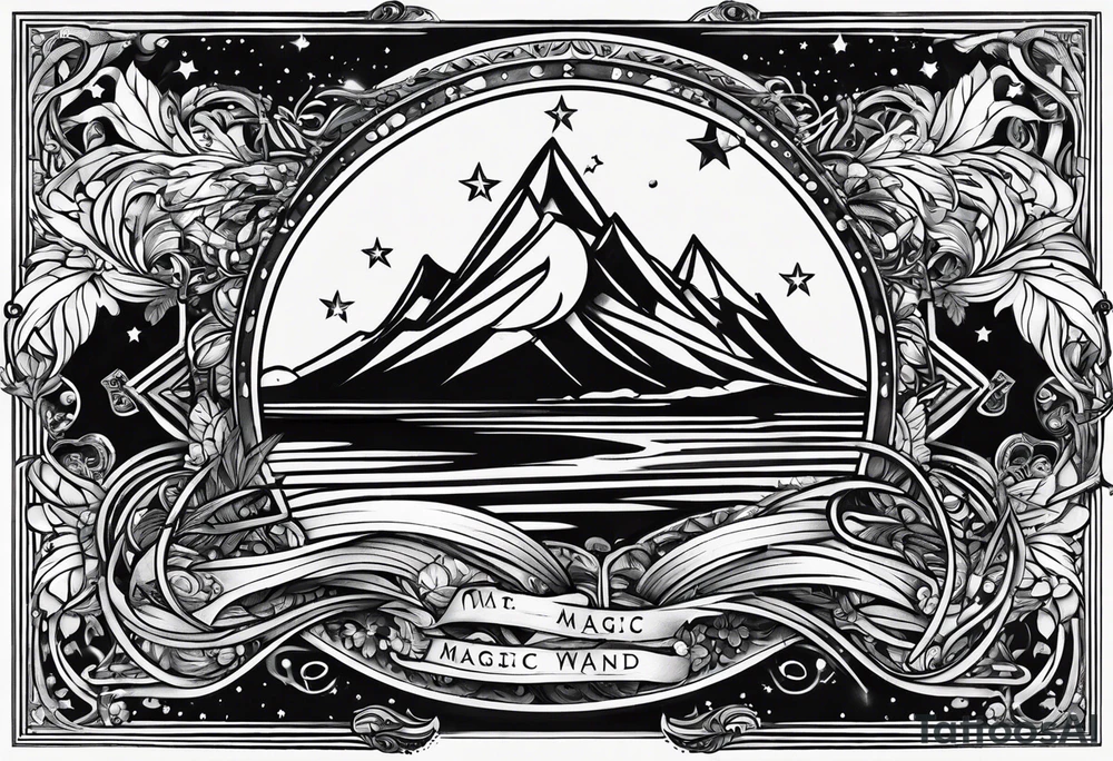 The word magic and a magic wand tattoo idea