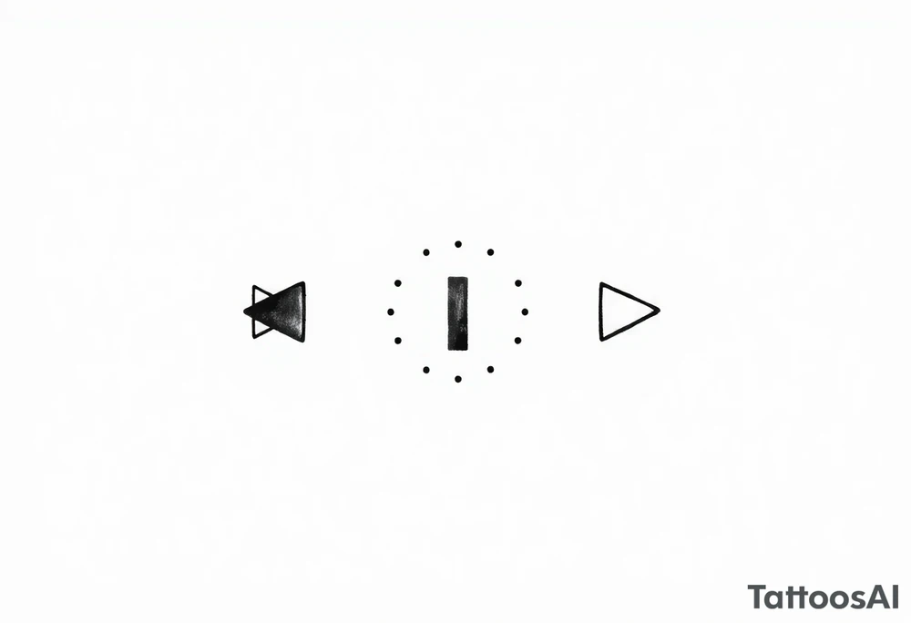 a play, a pause, a stop, and a rewind symbol in it tattoo idea