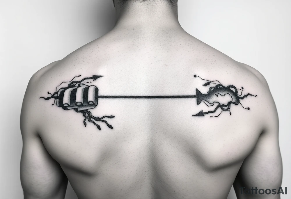 Continuous Line tattoo of play, pause, stop rewind, with mental and spiritual awareness. tattoo idea