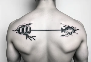 Continuous Line tattoo of play, pause, stop rewind, with mental and spiritual awareness. tattoo idea