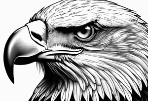 powerful eagle head with orange tone tattoo idea