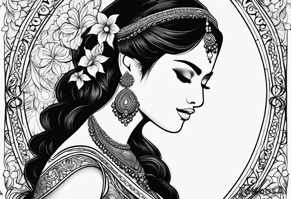 under boob line, hena tattoo idea