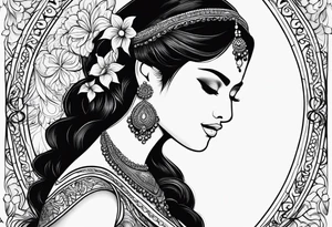 under boob line, hena tattoo idea