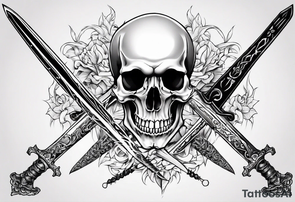 sword skull guard tattoo idea
