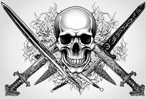 sword skull guard tattoo idea
