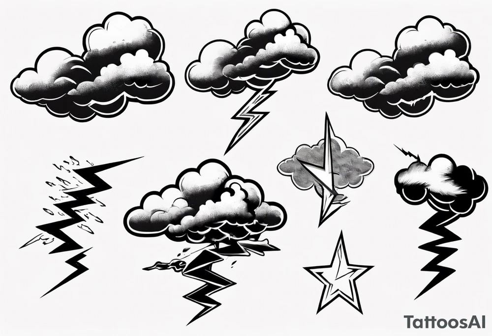 lightning from cloud tattoo idea