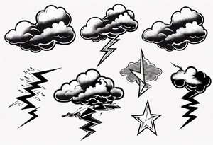 lightning from cloud tattoo idea