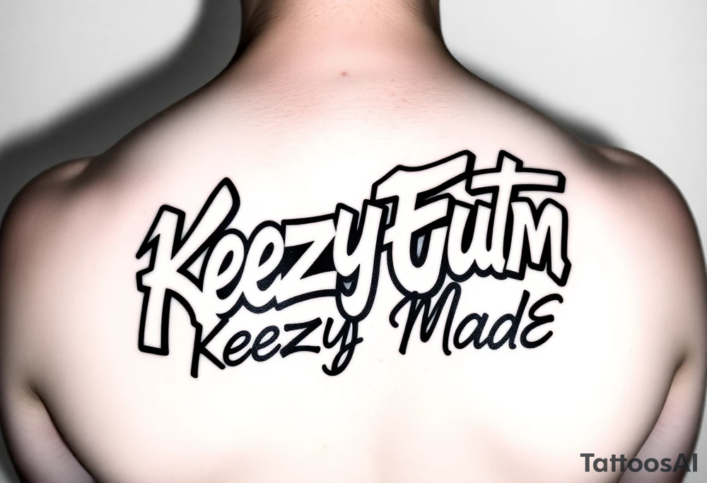Big Fat graffiti bubble gum style lettering  (KeezY MadE) tattoo idea