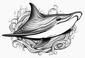Smiling cownose ray tattoo idea