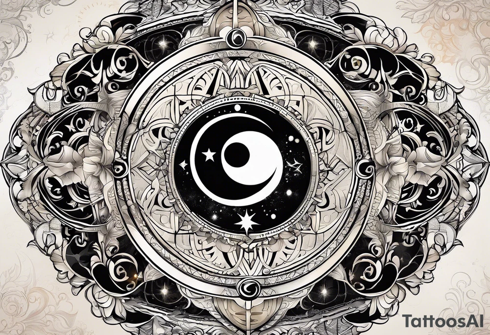 Astrology, Gemini, Natal Chart, angelic, soul mates, vision, planetary, ying yang, the moon, third eye, mystical
armband tattoo idea