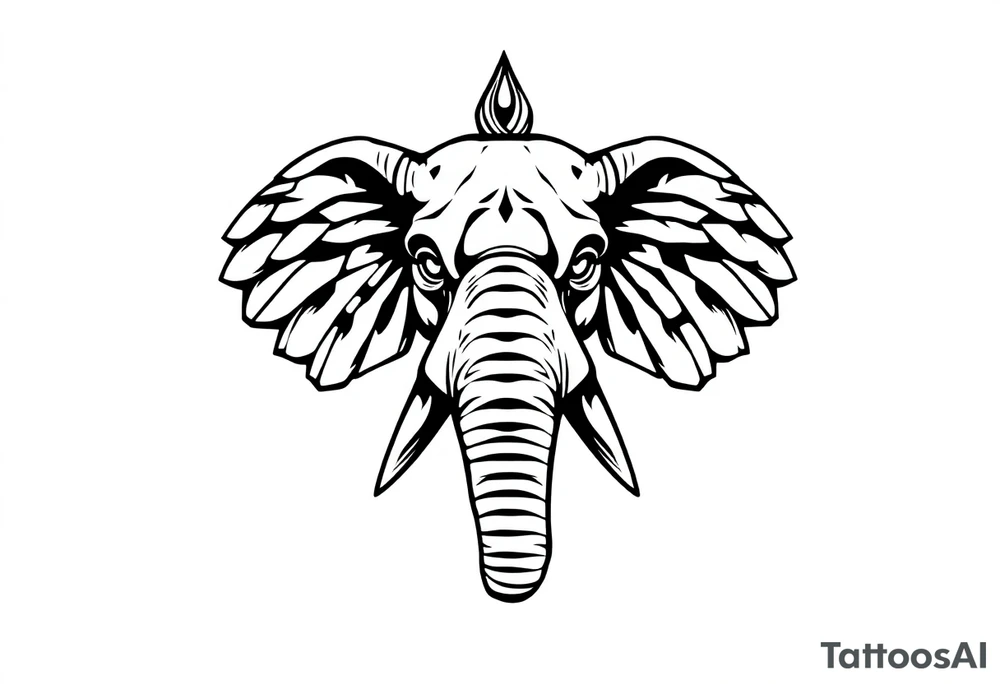 A Egyptian elephant’s face tattoo idea