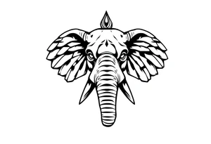 A Egyptian elephant’s face tattoo idea