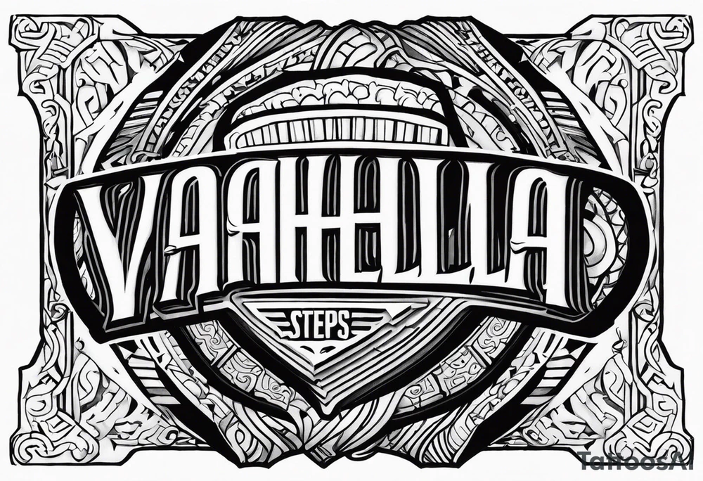 Valhalla steps shield tattoo idea