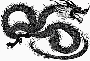 a full sleeve of a japanese styled dragon. Simplistic tattoo idea