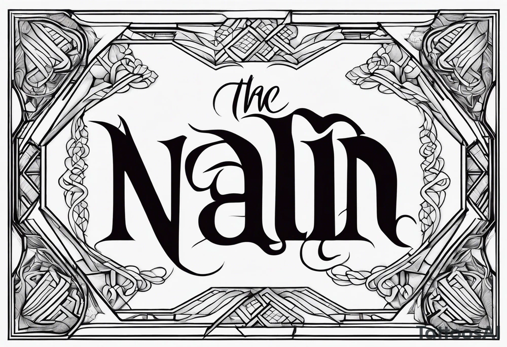 Write the word Nain in vertically tattoo idea