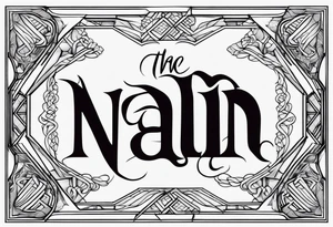 Write the word Nain in vertically tattoo idea
