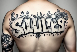 graffiti 3d stone effect make the letters look carved in stone flame and smoke effect add dice, money, cards, skulls, or angel wings arm piece tattoo idea