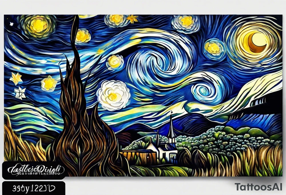 Starry night tattoo idea