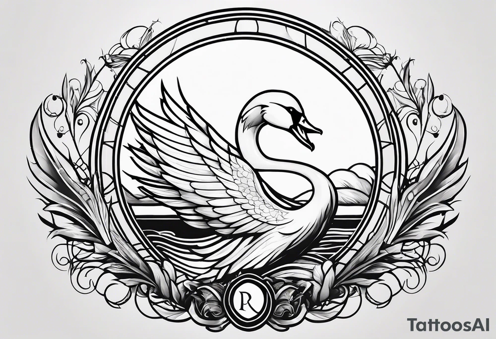 Swan Knight of Dol Amroth, Minimalist Logo, Minimalist, Line Art, Golden Ratio tattoo idea