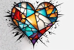 Glass Heart Shattered Puzzle Pieces tattoo idea
