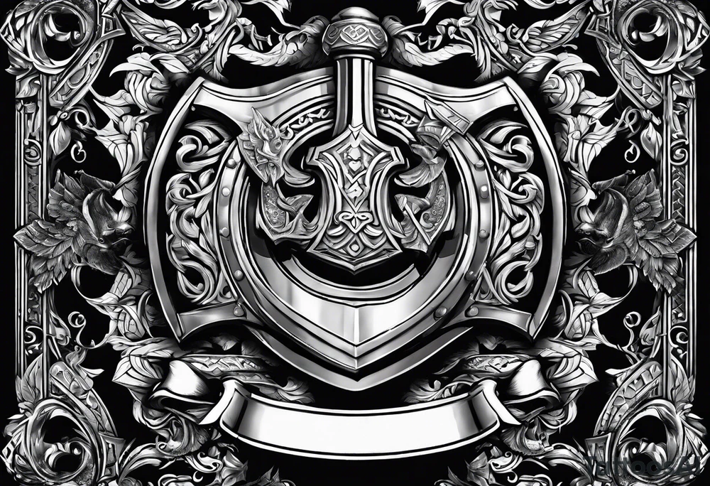 Valhalla sword shield  axe tattoo idea