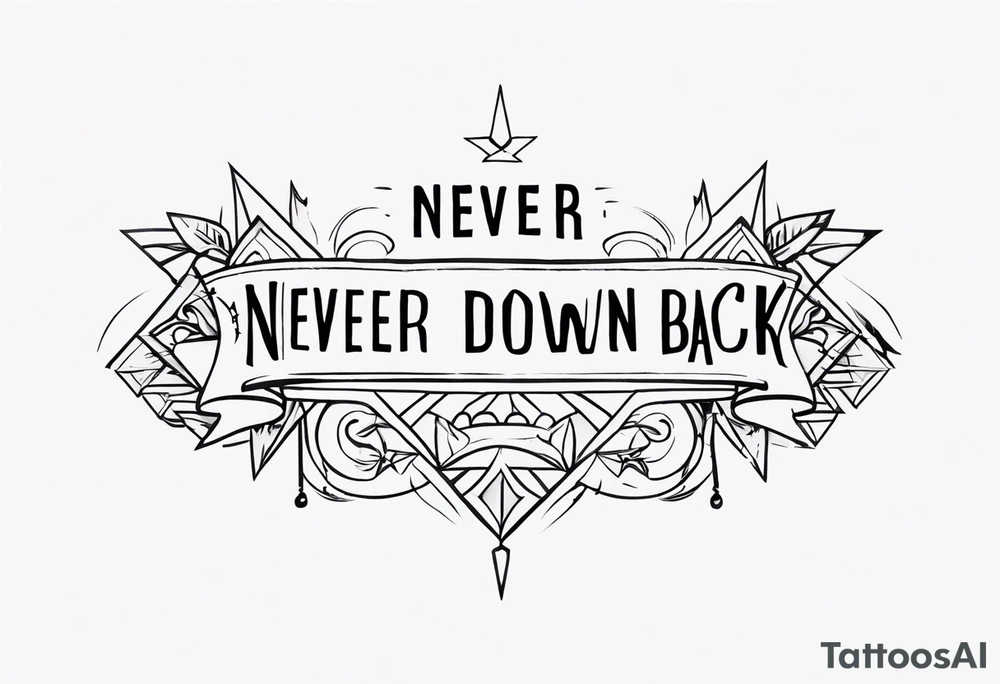 Minimalist design for a small tattoo with quote " never fold never back down" tattoo idea Minimalist design for a small tattoo with quote " never fold never back down" tattoo idea