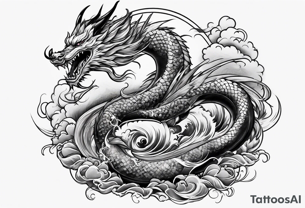 Drache und Sushi tattoo idea