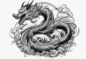 Drache und Sushi tattoo idea