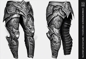 lower leg sleeve armor tattoo idea