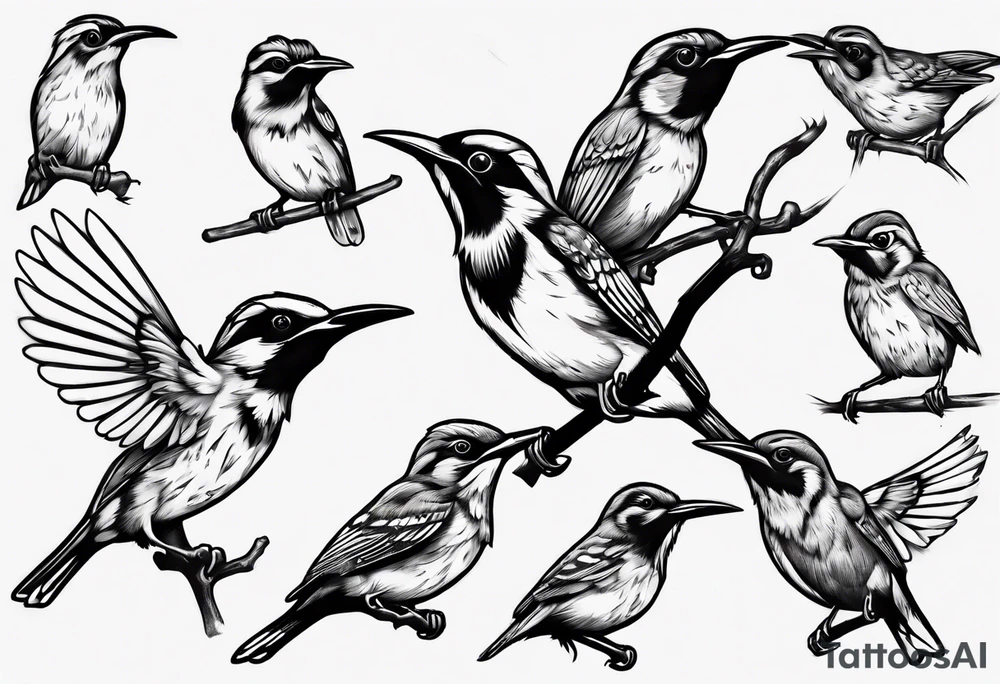 growling honey eater tattoo idea