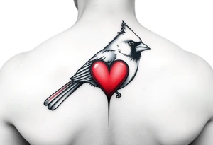 red cardinal with a heart tattoo idea