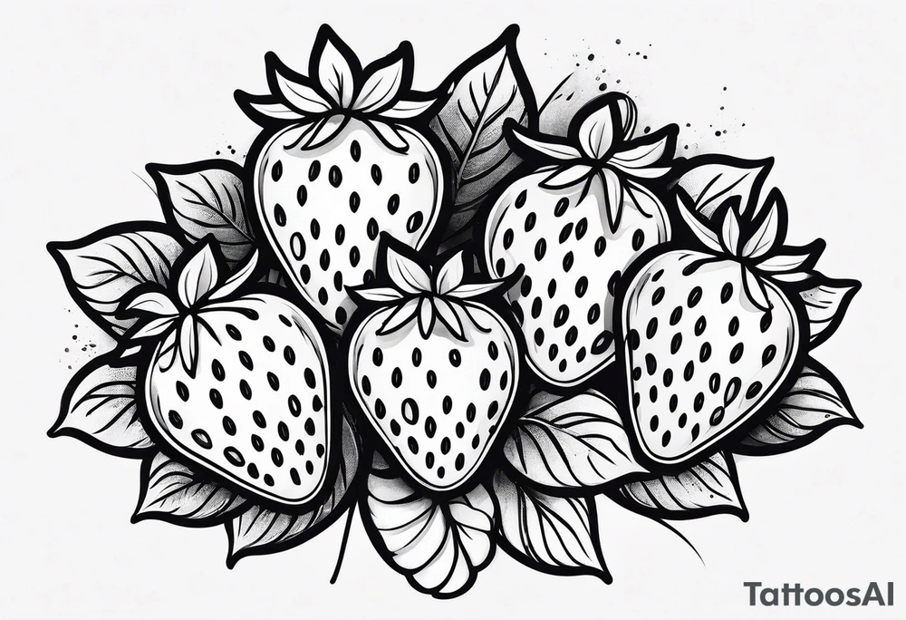 Illustrative  Strawberry tattoo idea