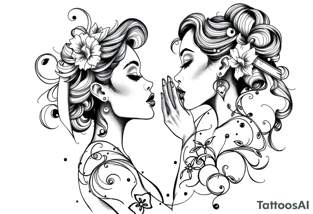 black woman loving herself in the mirror tattoo idea