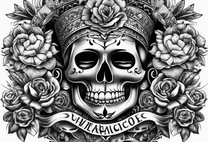 Chicano style sleeve about drugs family and women tattoo idea
