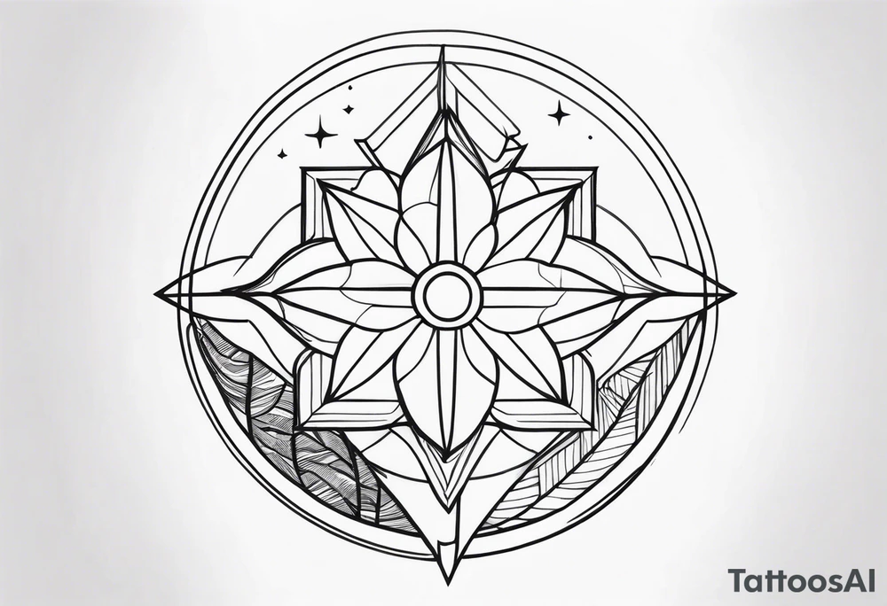 Small memorial line work tattoo idea