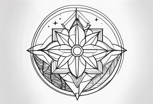Small memorial line work tattoo idea