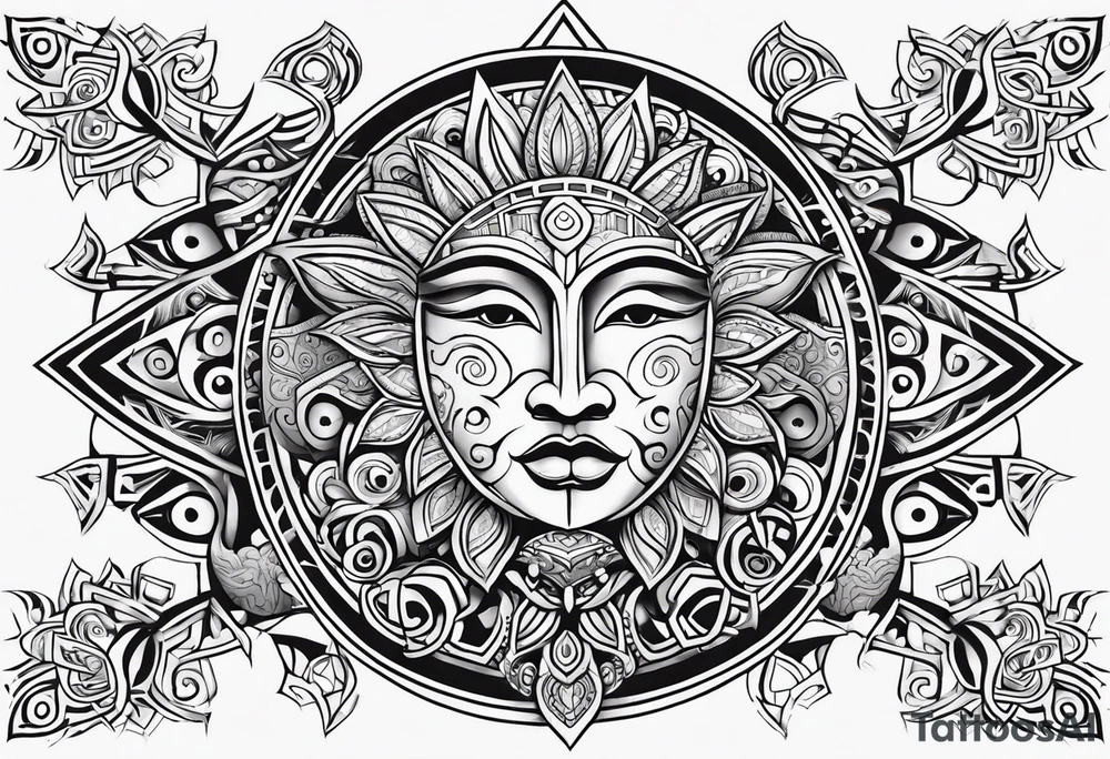 the sun god maori tattoo idea
