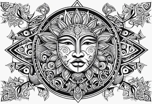 the sun god maori tattoo idea