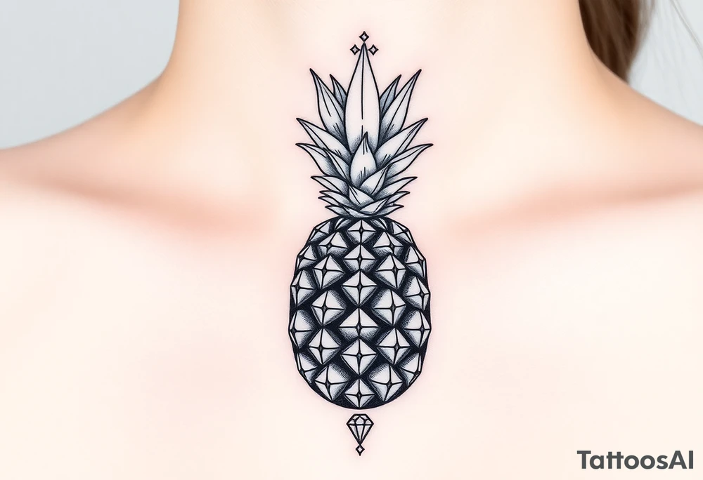 powerful majestic pineapple with a crown,and diamonds tattoo idea powerful majestic pineapple with a crown,and diamonds tattoo idea