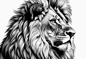 powerful majestic lion, close-up tattoo idea