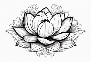Fleur de lotus et fleurs de cerisier bas du dos et colonne vertébrale tattoo idea