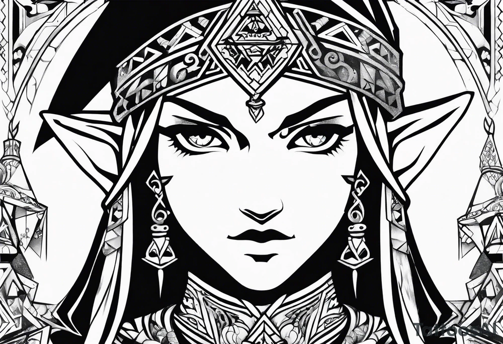 Legend of Zelda arm sleeve tattoo idea