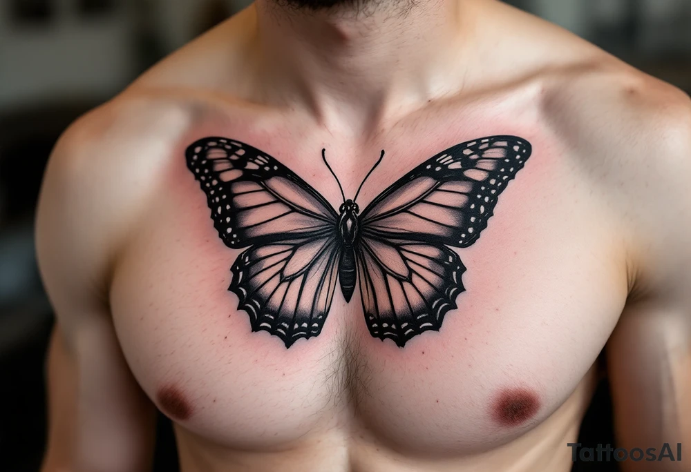 I butterfly with a bow tie tattoo idea