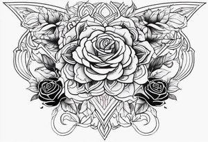 Warrior and roses tattoo idea