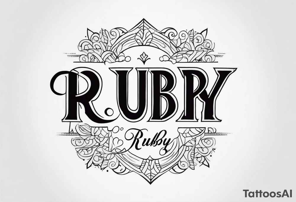Generate a pretty tattoo with the name of: Ruby tattoo idea