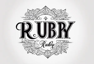 Generate a pretty tattoo with the name of: Ruby tattoo idea
