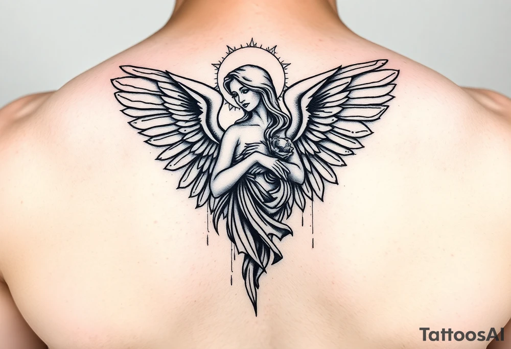 lisa outline with wings tattoo idea